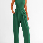 Womens-Summer-Sleeveless-Jumpsuit-Green-4