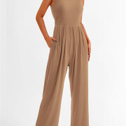 Womens-Summer-Sleeveless-Jumpsuit-Khaki-3