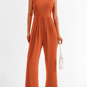 Womens-Summer-Sleeveless-Jumpsuit-Orange-4