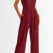 Womens-Summer-Sleeveless-Jumpsuit-Winered-2