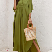 Women-Kaftan-Dress-Armygreen-4