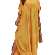 Women-Kaftan-Dress-Yellow-1