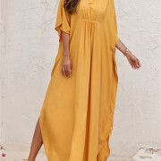 Women-Kaftan-Dress-Yellow-4