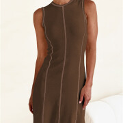 Womens-Bodycon-Long-Dress-Coffee-3