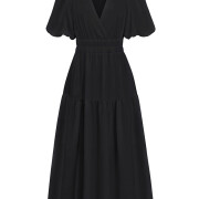 Womens-Summer-Deep-V-Neck-Dress-Black-5