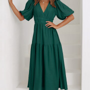 Womens-Summer-Deep-V-Neck-Dress-Green-3