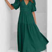 Womens-Summer-Deep-V-Neck-Dress-Green-5