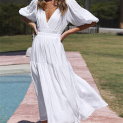 Womens-Summer-Deep-V-Neck-Dress-White-4