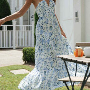 Womens-Summer-Halter-V-Neck-Sleeveless-Long-Dress-Bluefloral-2