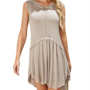 Womens-Summer-Mini-Dress-Apricot-1