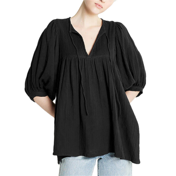 lantern-sleeve-v-neck-top-Black-1.jpg