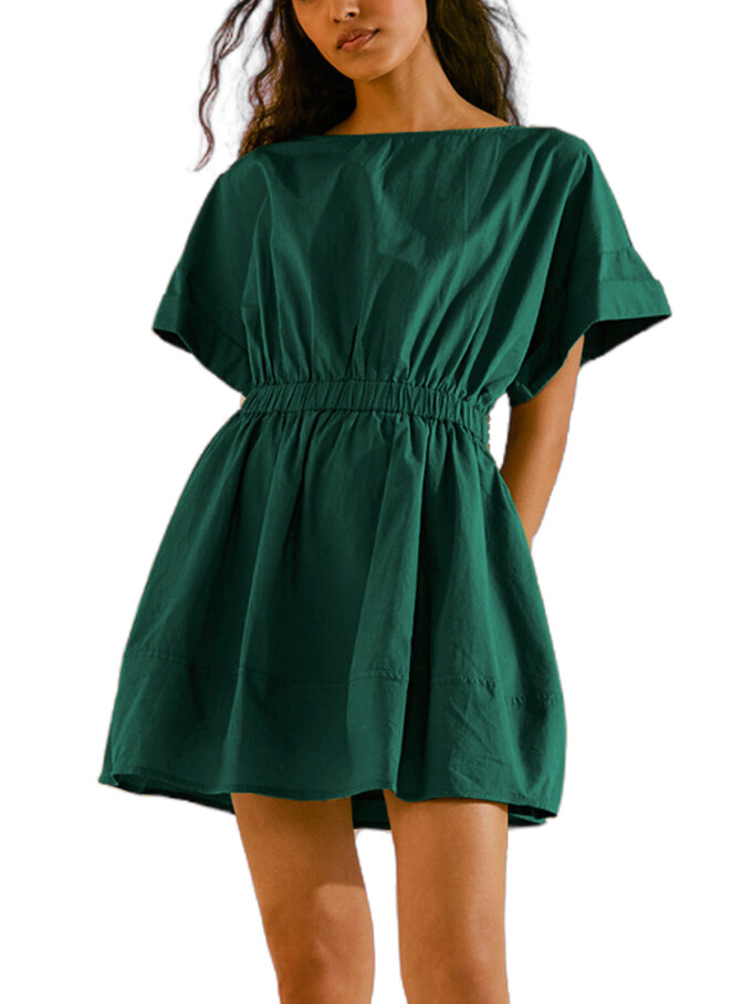 elastic-waist-mini-dress-Darkgreen-1.jpg