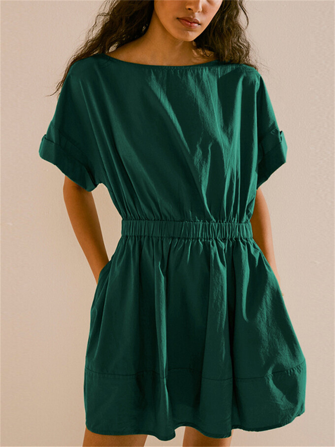 elastic-waist-mini-dress-Darkgreen-2.jpg