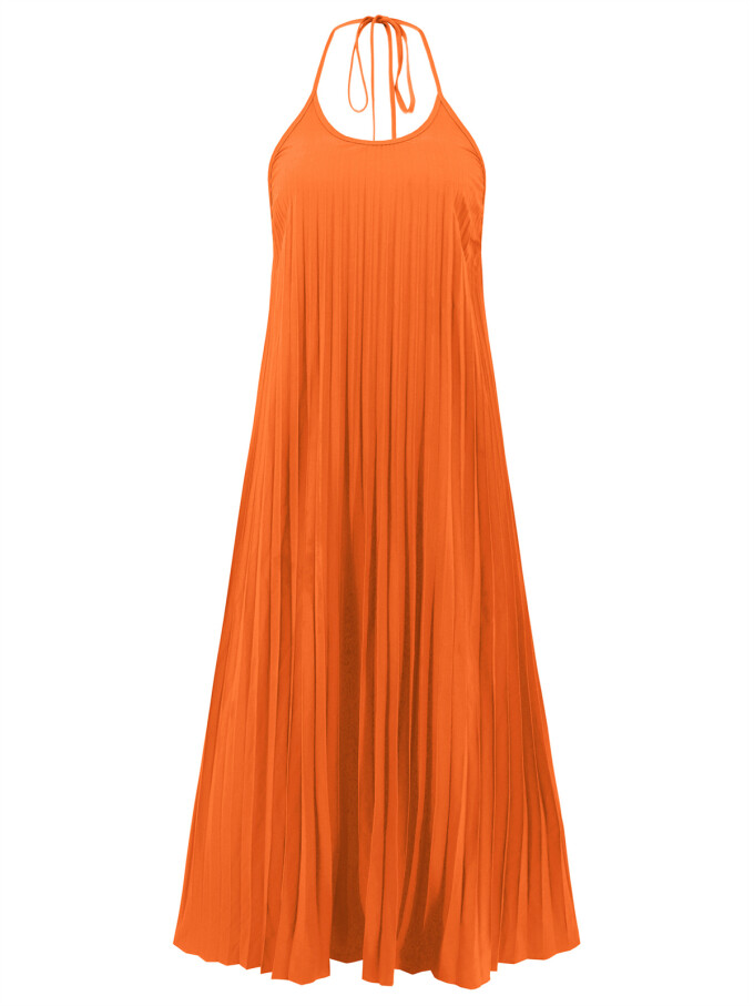 halter-neck-pleated-dress-Orange-5.jpg