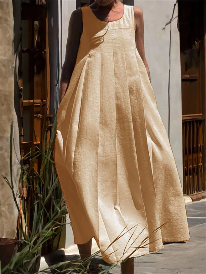 summer-linen-long-dress-Champagne-2.jpg