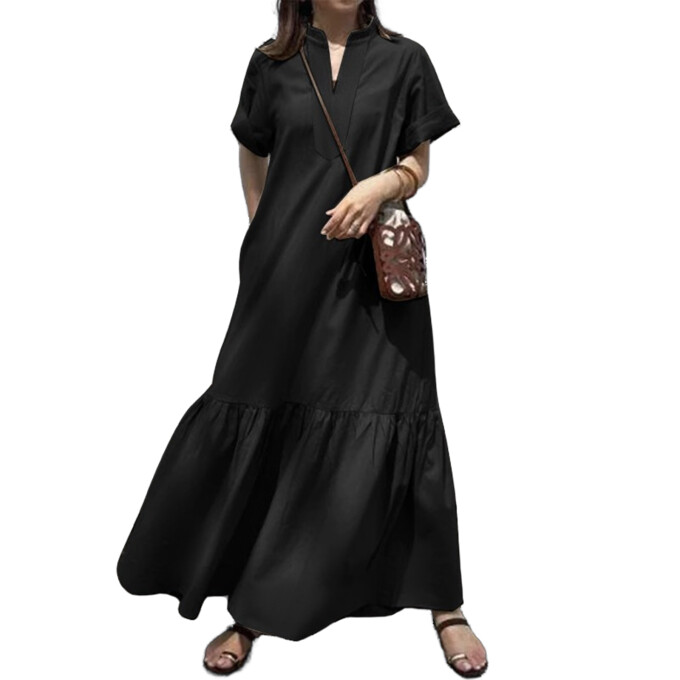 summer-short-sleeve-maxi-dress-Black-1.jpg