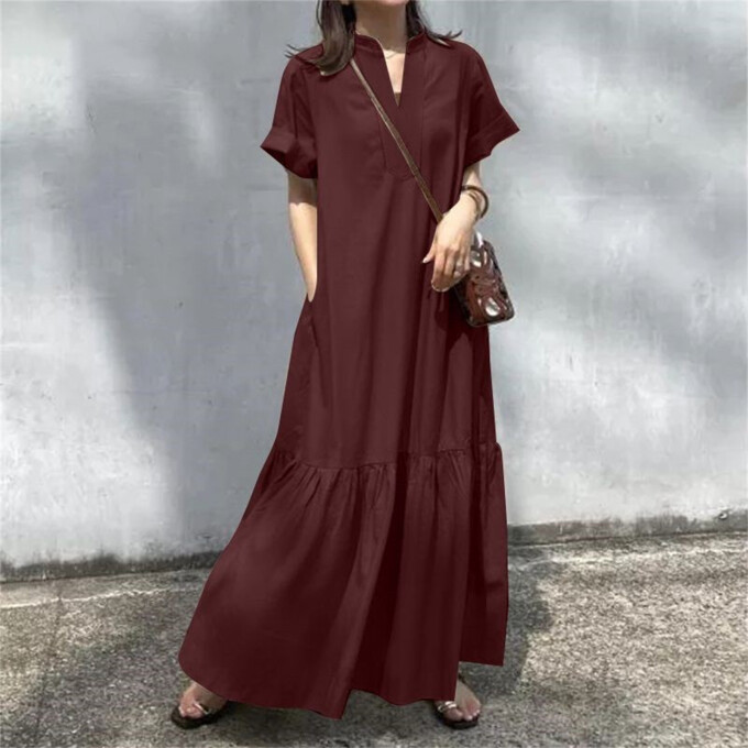 summer-short-sleeve-maxi-dress-Burgundy-2.jpg