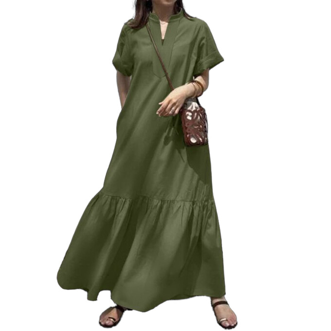 summer-short-sleeve-maxi-dress-Green-1.jpg