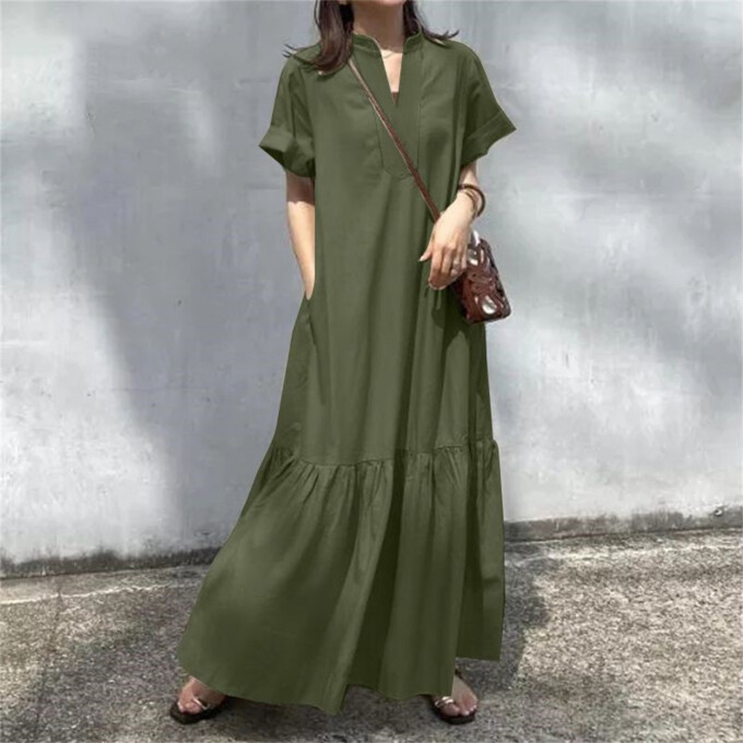 summer-short-sleeve-maxi-dress-Green-2.jpg