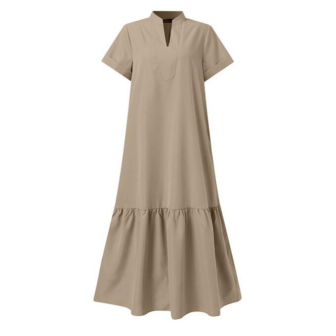 summer-short-sleeve-maxi-dress-Khaki-3.jpg