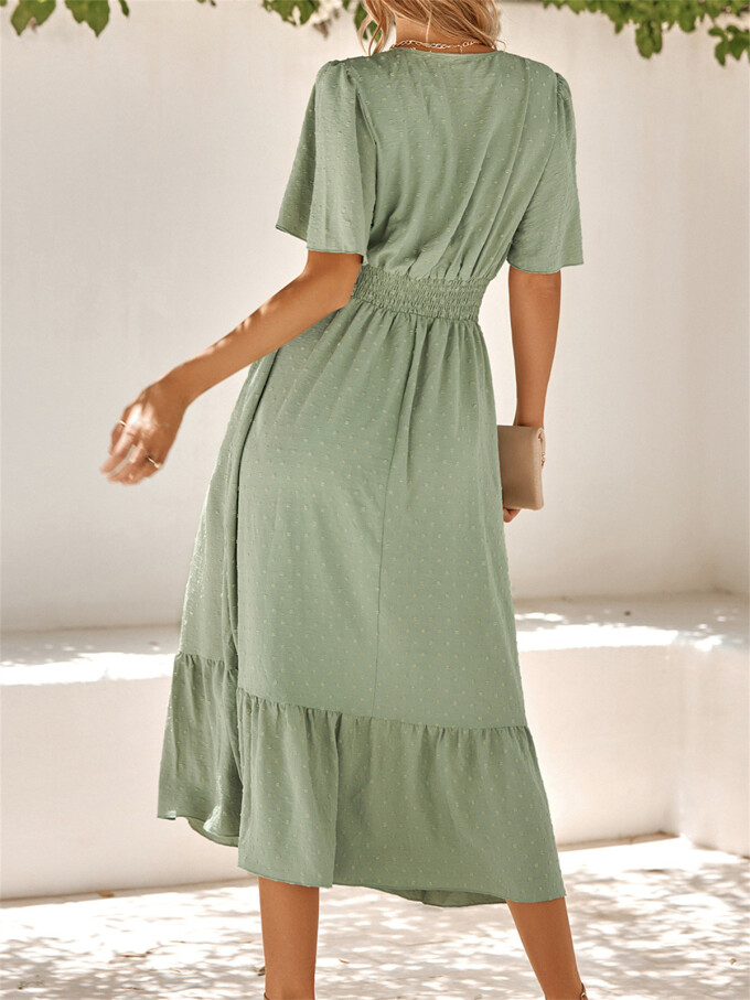 v-neck-ruffled-dress-Green-2.jpg