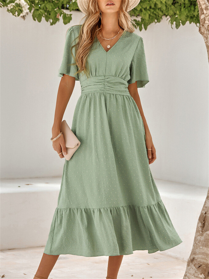 v-neck-ruffled-dress-Green-3.jpg