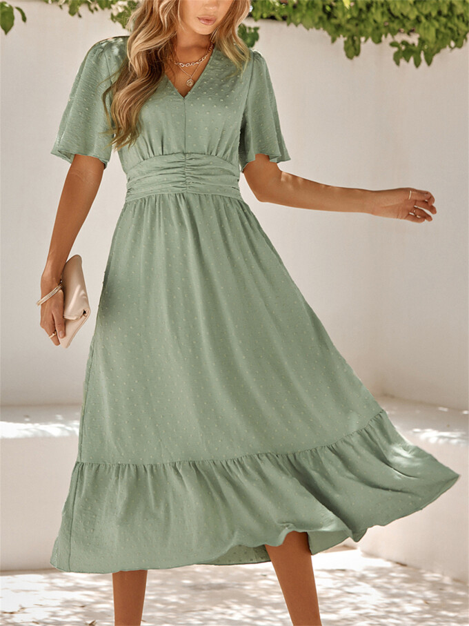 v-neck-ruffled-dress-Green-4.jpg