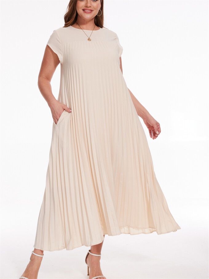 cap-sleeve-pleated-dress-Beige-2.jpg