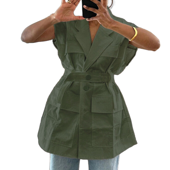 cap-sleeve-belted-shirt-Green-1.jpg