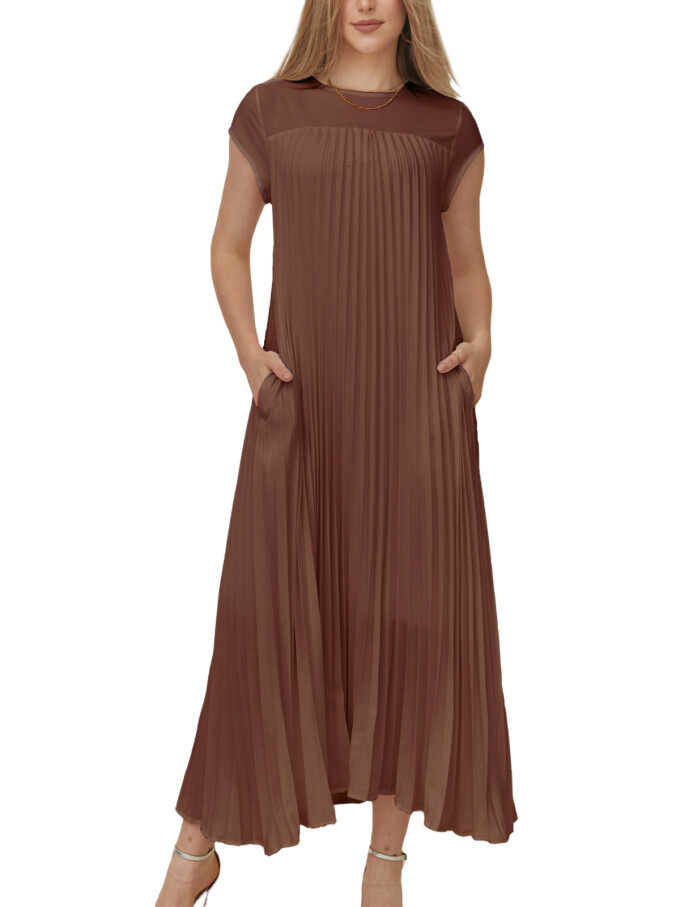 cap-sleeve-pleated-dress-Coffee-1.jpg