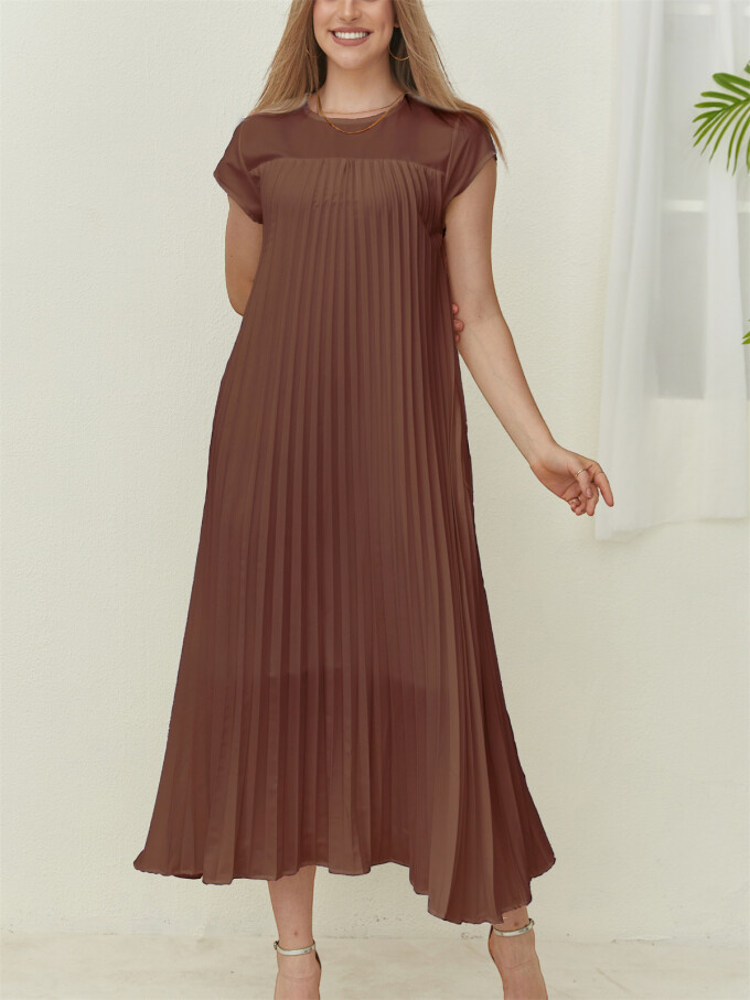 cap-sleeve-pleated-dress-Coffee-3.jpg