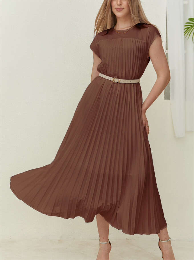 cap-sleeve-pleated-dress-Coffee-5.jpg