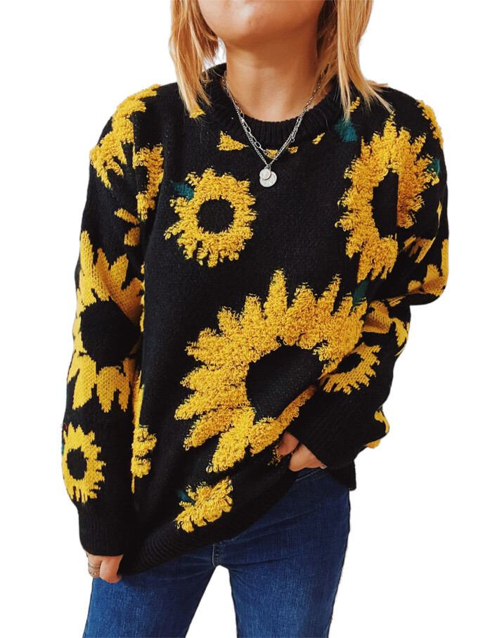 sunflower-pattern-pullover-sweater-Black-1.jpg