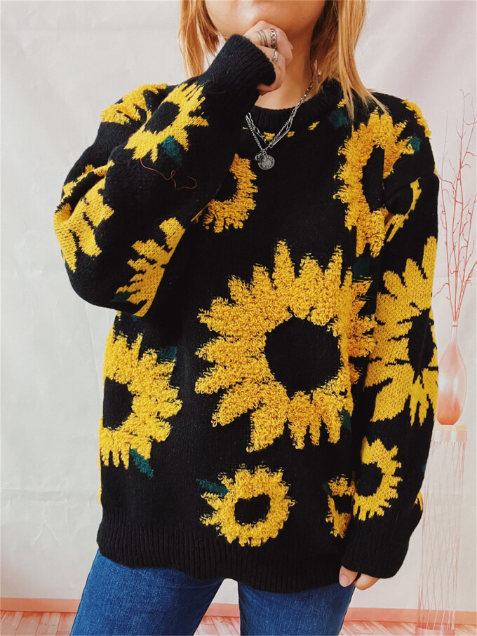 sunflower-pattern-pullover-sweater-Black-4.jpg