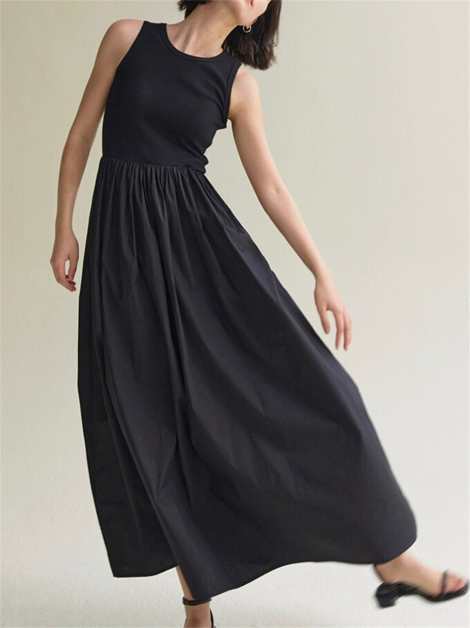 patchwork-pleated-long-dress-Black-2.jpg