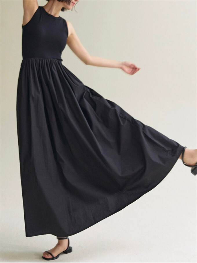 patchwork-pleated-long-dress-Black-4.jpg