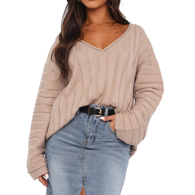 v-neck-lantern-sleeve-knit-sweater-Khaki-1.jpg