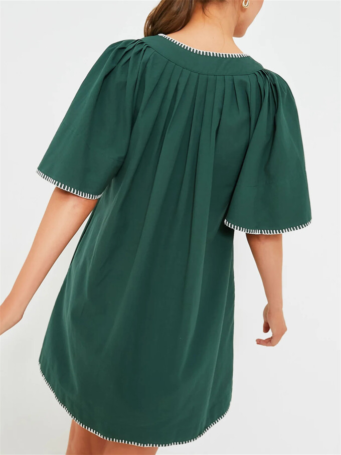 ruffle-sleeve-short-dress-Green-3.jpg