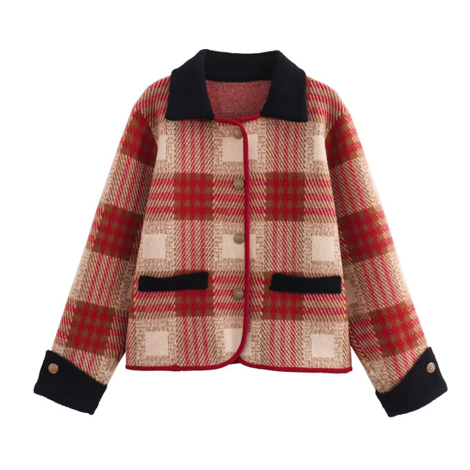 plaid-knit-cardigan-sweater-Red-1.jpg