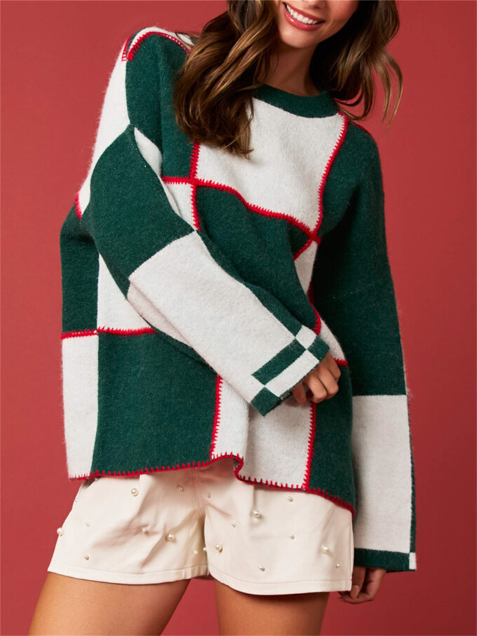 christmas-contrast-plaid-sweater-Green-7.jpg