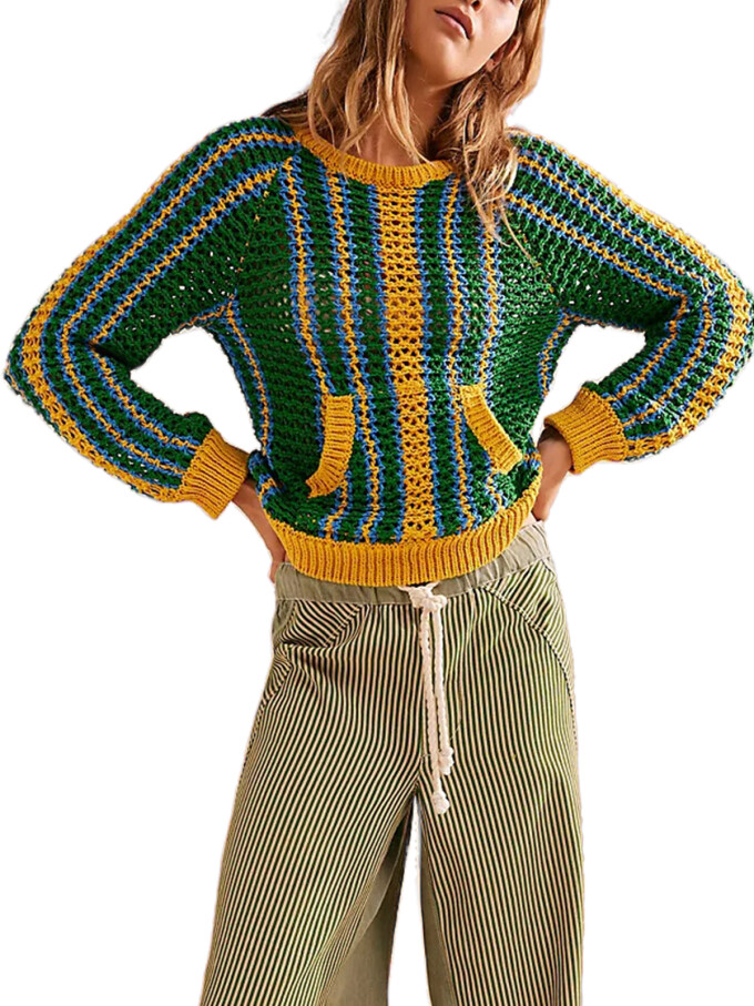 crochet-striped-pullover-tops-Green-1.jpg