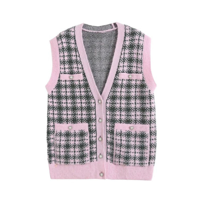 women-casual-checkered-chic-vest-Pink-1.jpg