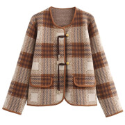 vintage-plaid-sweater-coat