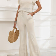 apricot-Wide-Leg-Pants-Knit-Lounge-Matching-Sets