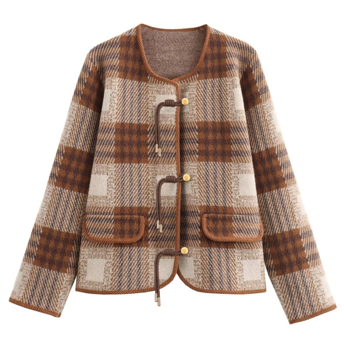 vintage-plaid-cardigan-sweater-Brown-1.jpg