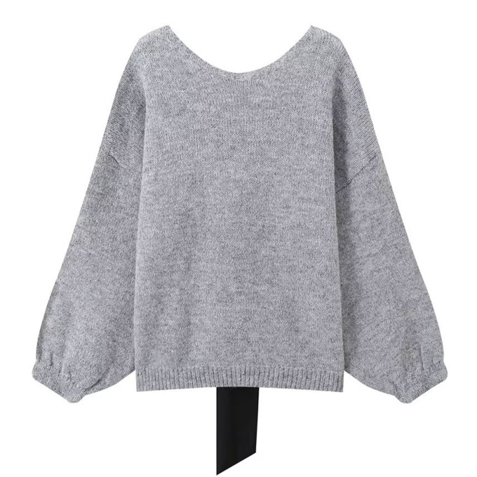 bow-v-neck-sweater-Grey-2.jpg