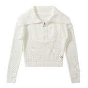 CUFEZN-white-crochet-knit-see-through-pullover-1