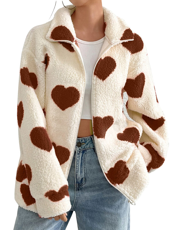 heart-print-fleece-jacket-Khaki-1.jpg