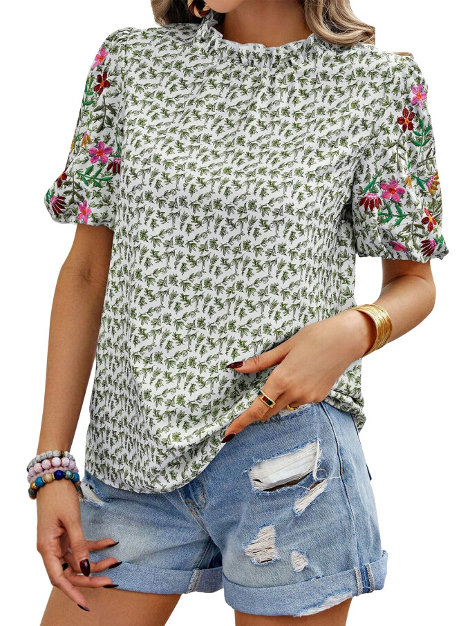 floral-short-sleeve-blouse-Green-1.jpg