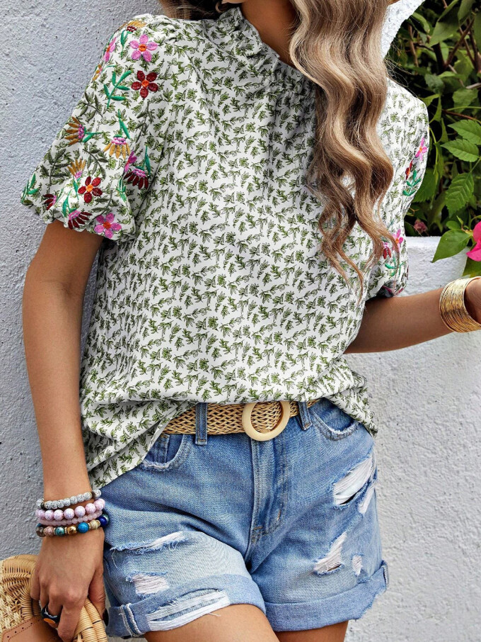 floral-short-sleeve-blouse-Green-5.jpg